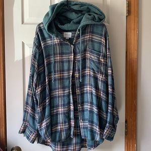 AE hooded flannel